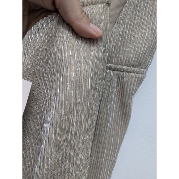 REVOLVE X SUPERDOWN Hailee High Slit Gold Slit Champagne Maxi Dress Size L NWT - Picture 10 of 13